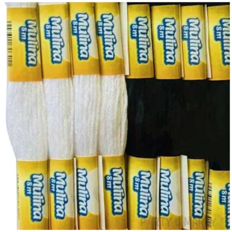 sznurek mulina bialy czarny brewis 8 m 8 szt