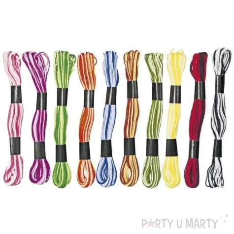 sznurek mulina dwukolorowa mix titanum 8 m 10 szt