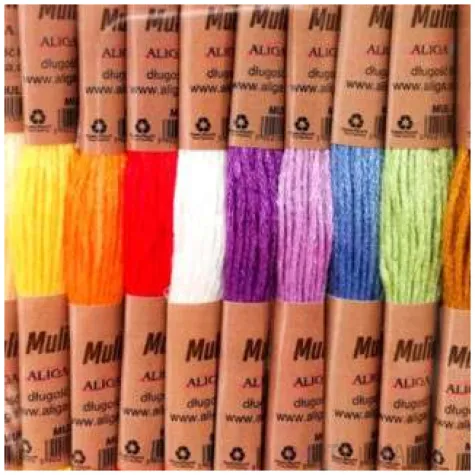 sznurek mulina kolory teczowe mix aliga 8 m 10 szt