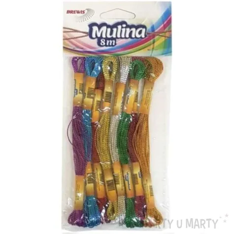 sznurek mulina metalizowana mix brewis 8 m 8 szt