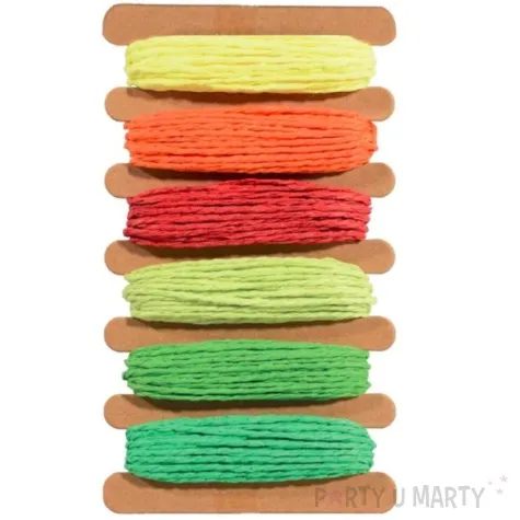 sznurek rafia kolory fluo mix aliga 5 m 6 szt