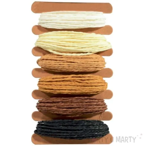 sznurek rafia kolory jesienne mix aliga 5 m 6 szt