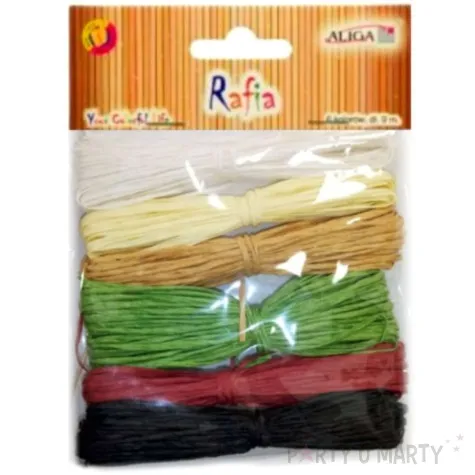 sznurek rafia kolory jesienne mix aliga 9 m 6 szt