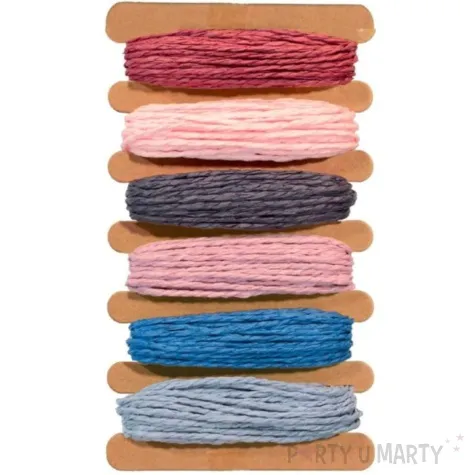 sznurek rafia kolory pastelowe mix aliga 5 m 6 szt