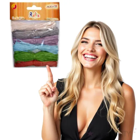 sznurek rafia kolory pastelowe mix aliga 9 m 6 szt