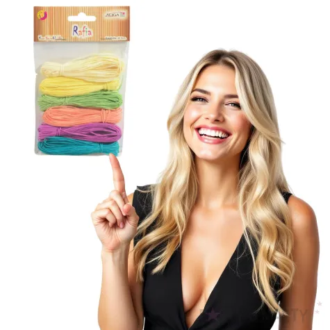sznurek rafia kolory teczowe mix aliga 9 m 6 szt