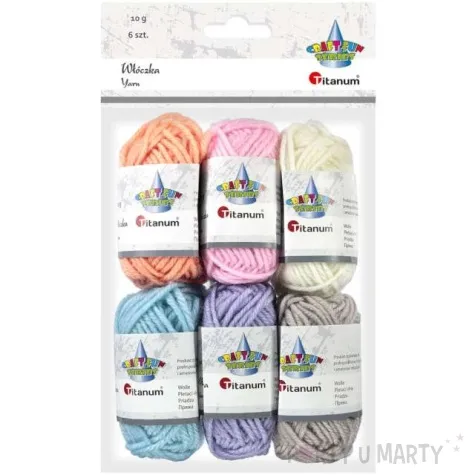 sznurek wloczki kolorowe abino 6 szt