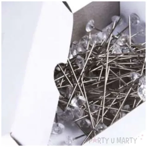 szpilki diamenciki bezbarwne 40 mm czakos 50 szt