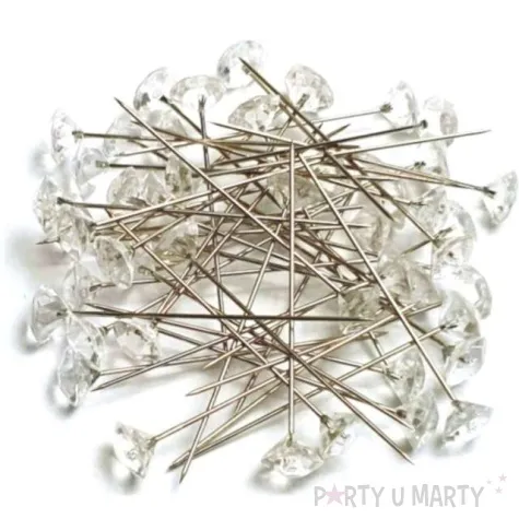 szpilki diamenciki bezbarwne 50 mm czakos 50 szt