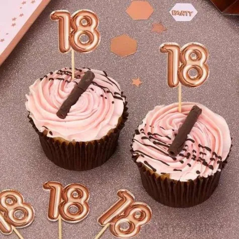 szpilki drewniane 18 urodziny glitz glamour rozowo zlote neviti 20 szt