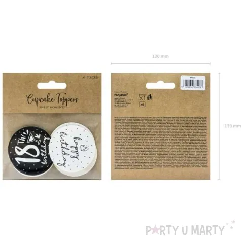 szpilki drewniane 18th birthday mix partydeco 9 2 cm 6 szt