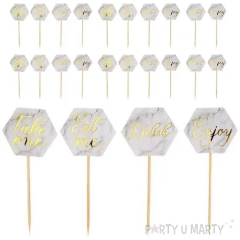 szpilki drewniane bialy marmurek neviti 20 szt