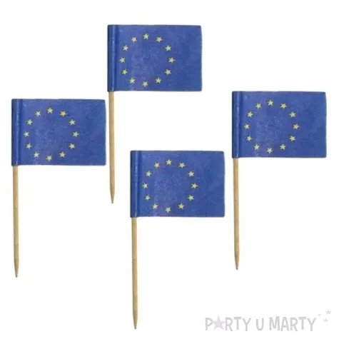 szpilki drewniane flaga ue 6 8 cm 144 szt