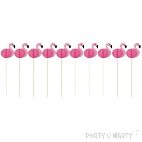 szpilki drewniane flamingi amscan 10 szt