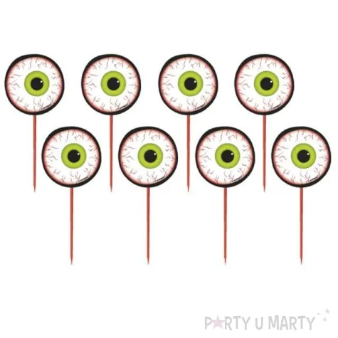 szpilki drewniane halloween oko 8 szt