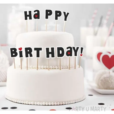 szpilki drewniane happy birthday 9 2 cm