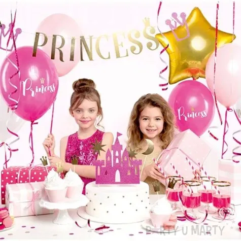 szpilki drewniane korony zloty partydeco 12 cm 6 szt