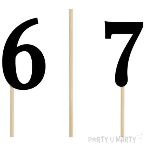 szpilki drewniane numery czarne partydeco 26 cm 11 szt
