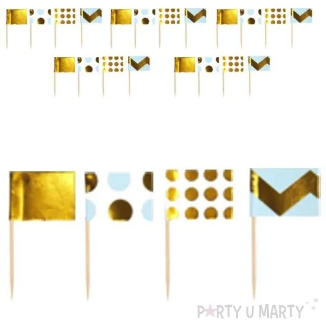 szpilki drewniane pattern works blue neviti 20 szt