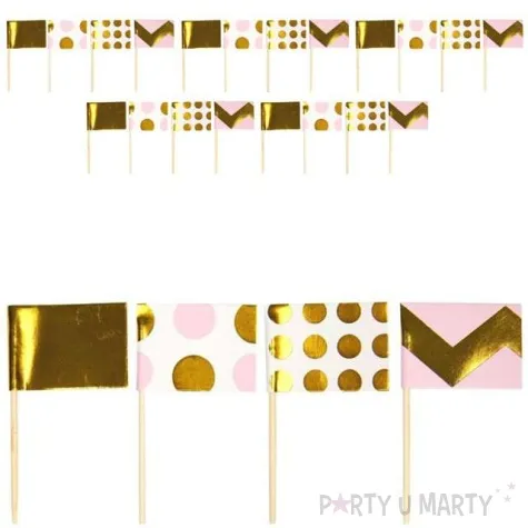 szpilki drewniane pattern works pink neviti 20 szt