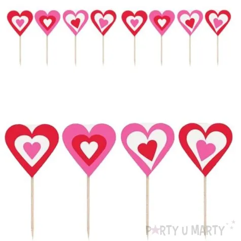 szpilki drewniane serduszka unique 9 cm 8 szt