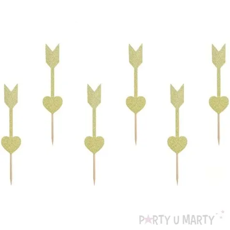 szpilki drewniane sweet love strzalki partydeco 12 5cm 6 szt