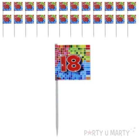 szpilki drewniane urodziny 18 24 szt