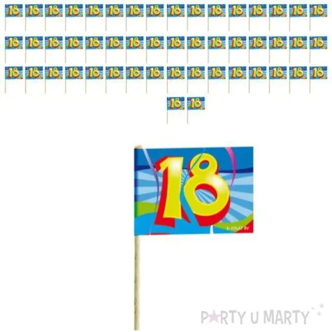 szpilki drewniane urodziny 18 folat 50 szt