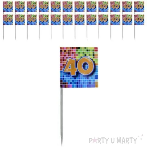 szpilki drewniane urodziny 40 24 szt