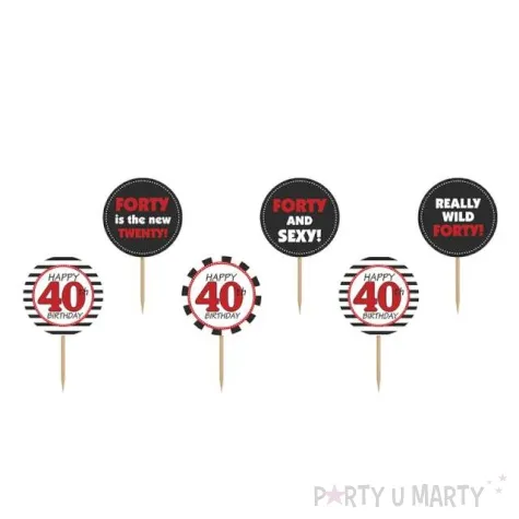 szpilki drewniane urodziny 40 6 szt