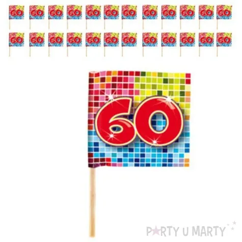 szpilki drewniane urodziny 60 24 szt