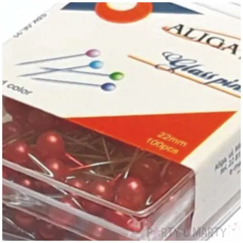 szpilki perelki czerwony aliga 22 mm 100 szt