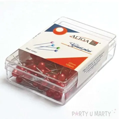 szpilki perelki czerwony aliga 22 mm 100 szt