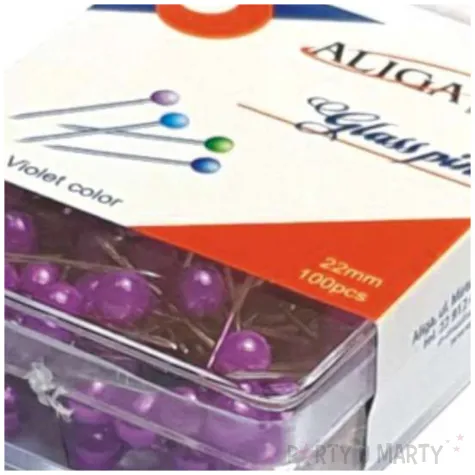 szpilki perelki fioletowe 22 mm aliga 100 szt