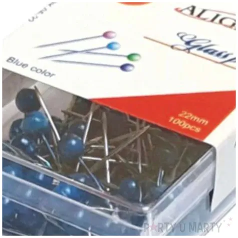 szpilki perelki granatowe 22 mm aliga 100 szt