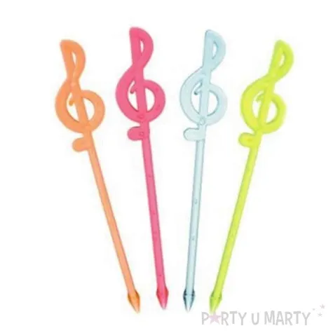 szpilki plastikowe klucz wiolinowy 8 cm 40 szt