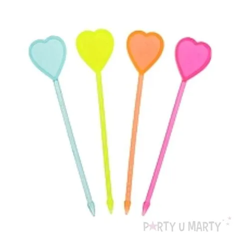 szpilki plastikowe serce mix 8 cm 200 szt