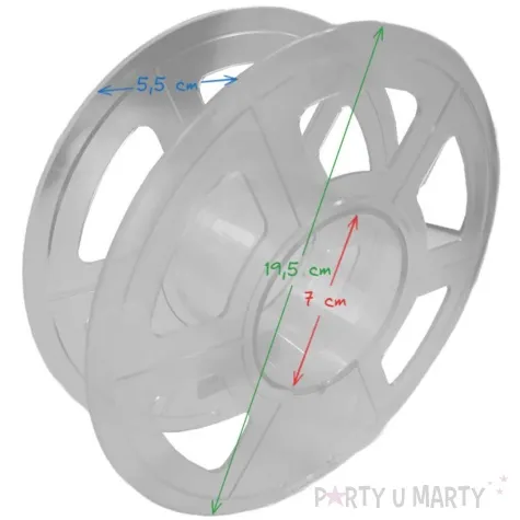 szpula pusta abs azurowa transparentny 19 5 cm