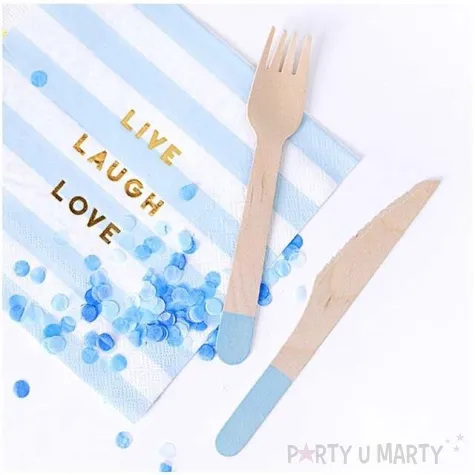 sztucce drewniane classic niebieskie jasne 16 cm 18 szt