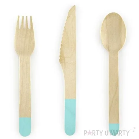 sztucce drewniane classic tiffany blue 16 cm 18 szt