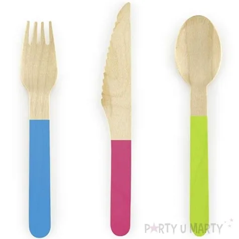 sztucce drewniane potworki 16 cm 18 szt