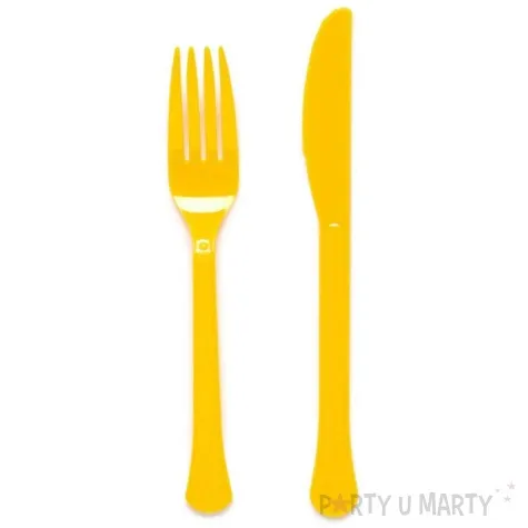 sztucce plastikowe buttercup zolty amscan 19 5 cm 24 szt