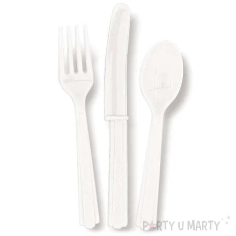 sztucce plastikowe classic biale 18 szt