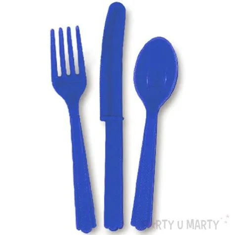 sztucce plastikowe classic granatowe 18 szt