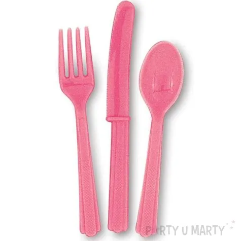 sztucce plastikowe classic rozowe unique 18 szt