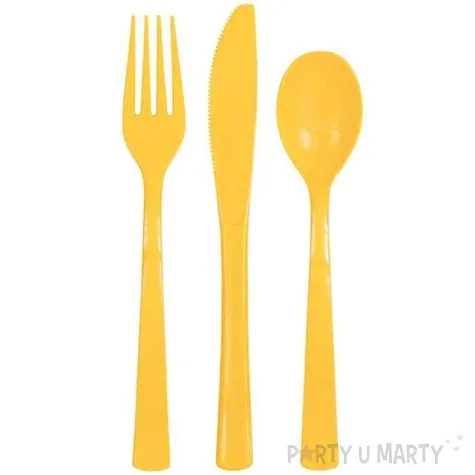 sztucce plastikowe classic zolty 18 szt