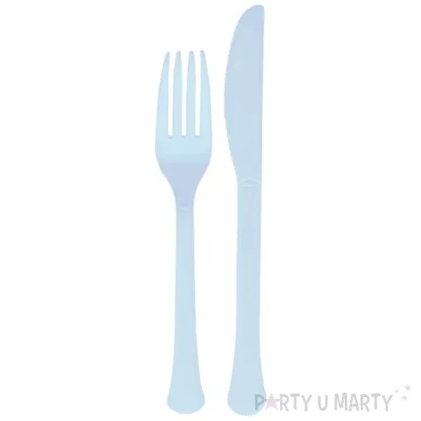 sztucce plastikowe clear sky blekitny amscan 19 5 cm 24 szt