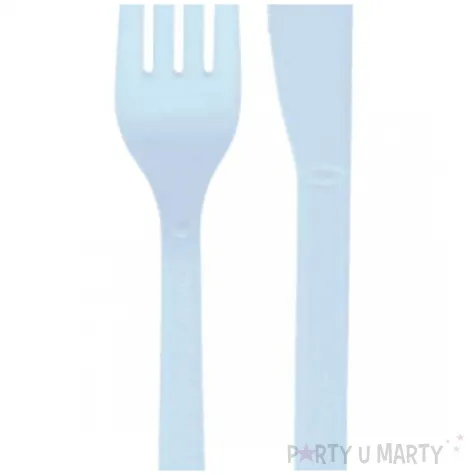 sztucce plastikowe clear sky blekitny amscan 19 5 cm 24 szt