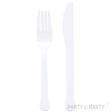 sztucce plastikowe coconut bialy amscan 19 5 cm 24 szt