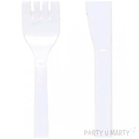 sztucce plastikowe coconut bialy amscan 19 5 cm 24 szt